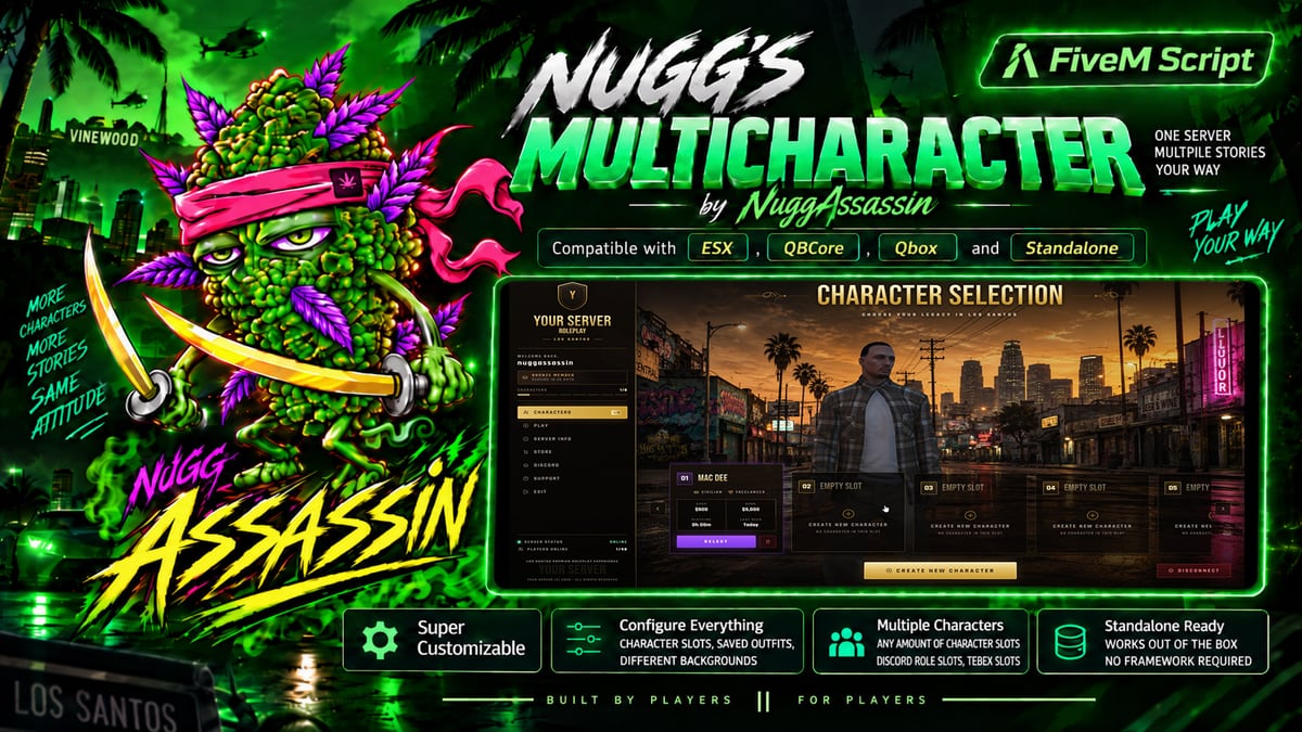nuggs_multicharacter character selection screen